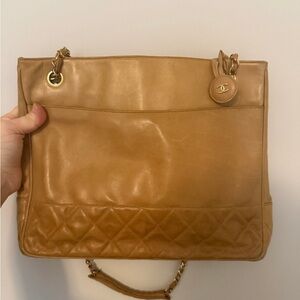 Chanel Tan Leather Shoulder Bag